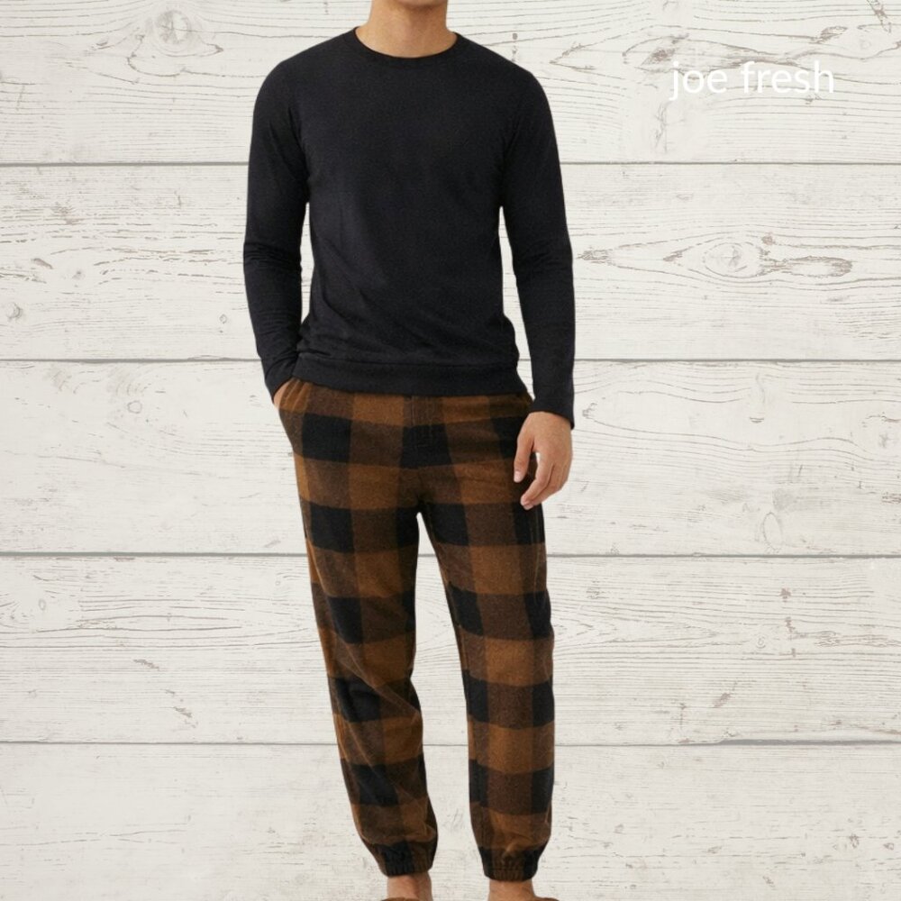 Joe Fresh Pajama Set | Brown Checkered | Size Small | Cozy 2-Piece Set